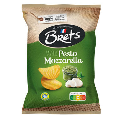 CHIPS BRETS PESTO MOZZA. 125G