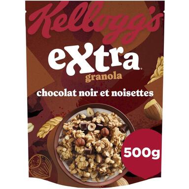 CÉRÉALES EXTRA GRANOLA CHOCOLAT NOIR ET NOISETTES KELLOGG’S