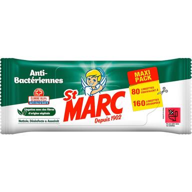 LINGETTES NETTOYANTES DÉSINFECTANTES ANTI-BACTÉRIENNES ST MARC